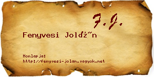 Fenyvesi Jolán névjegykártya