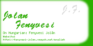 jolan fenyvesi business card